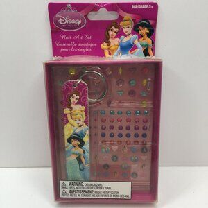 Disney Princesses Nail Art Set Manicure Mini Keychain Portable File Sticker Gems